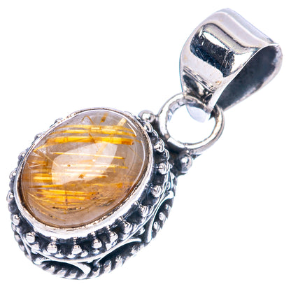 Rutilated Quartz Pendants 7/8" (925 Sterling Silver) P42342