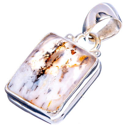 Dendritic Agate Pendant 1" (.925 Sterling Silver)