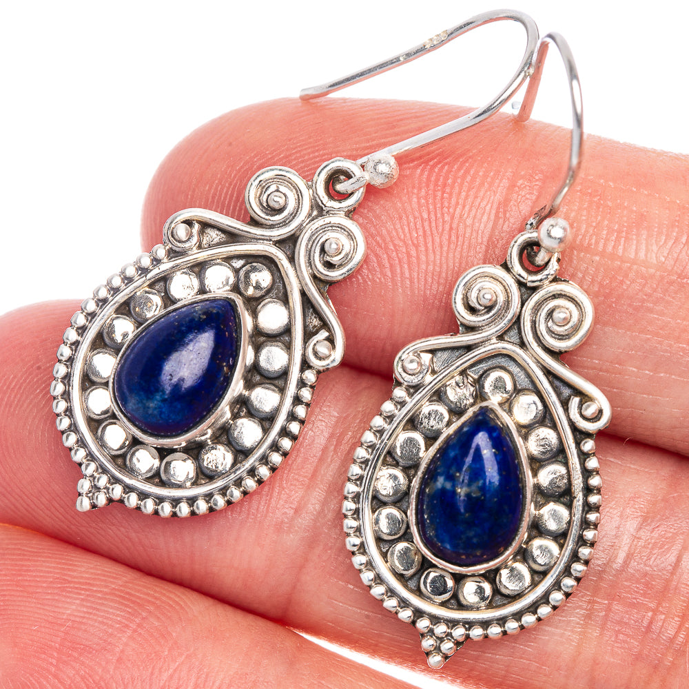 Lapis Lazuli Earrings 1 1/2" (925 Sterling Silver) E1038
