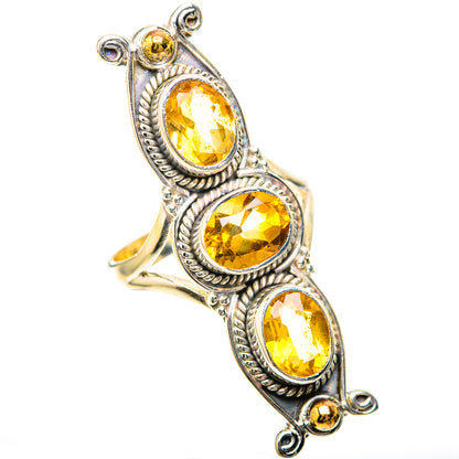 Large Faceted Citrine Ring Size 7.25 (925 Sterling Silver) RING139783