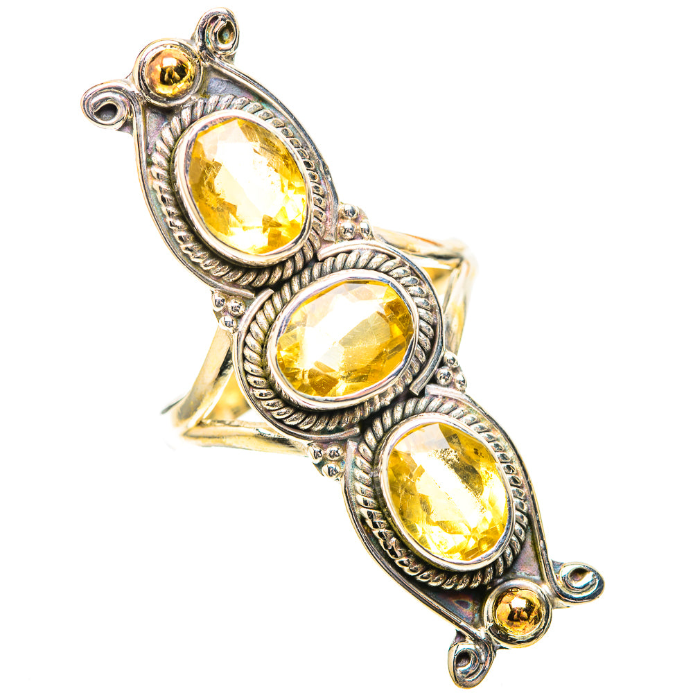 Large Faceted Citrine 925 Sterling Silver Ring Size 8.75 (925 Sterling Silver) RING139666