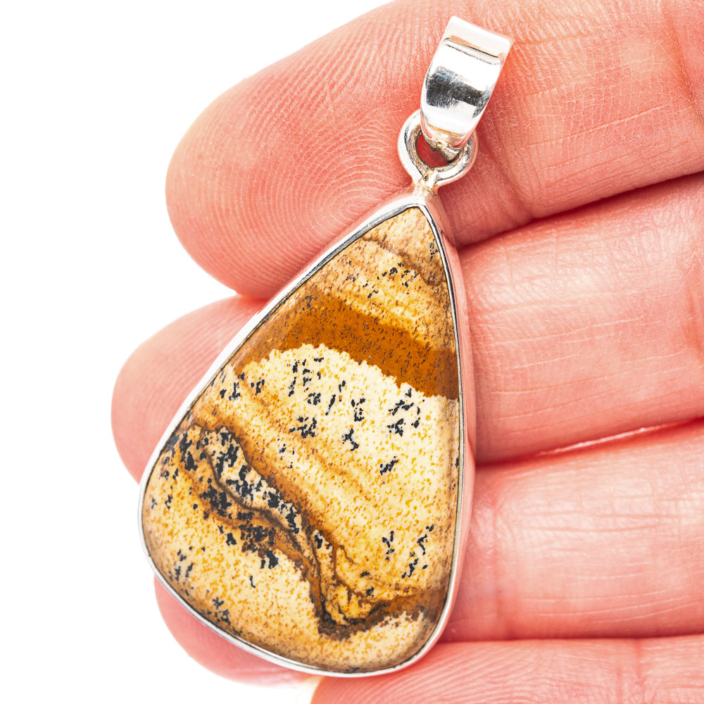 Picture Jasper Pendant 1 3/4" (.925 Sterling Silver)