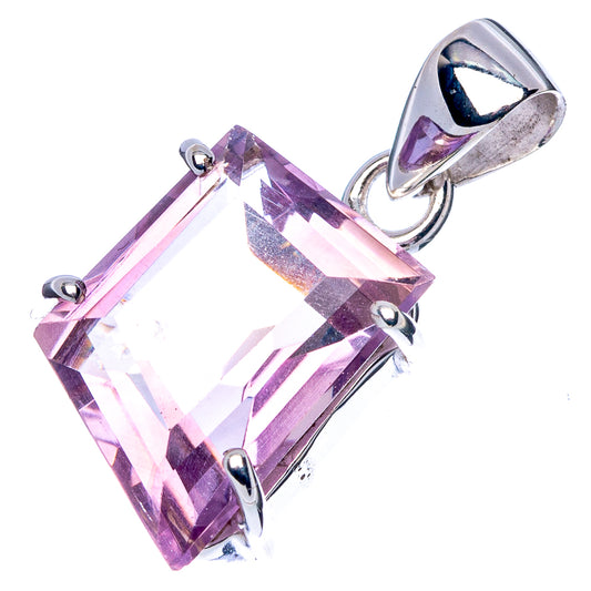 Faceted Amethyst Pendant 1 1/8" (925 Sterling Silver) P43007