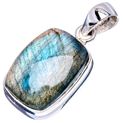 Labradorite Pendant 1 1/8" (.925 Sterling Silver)