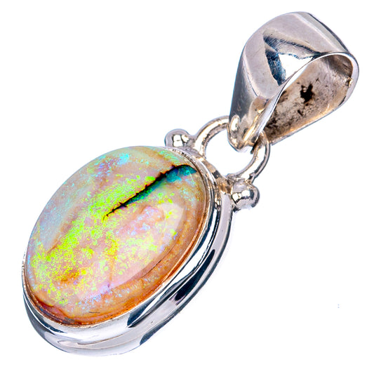 Rare Sterling Opal Pendant 1 1/8" (925 Sterling Silver) P42940
