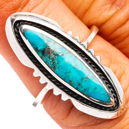 Native Style Mohave Turquoise Ring Size 6.5 (.925 Sterling Silver)
