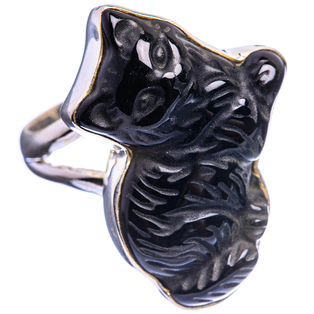 Black Onyx Cat Ring Size 5.5 (925 Sterling Silver) R142970