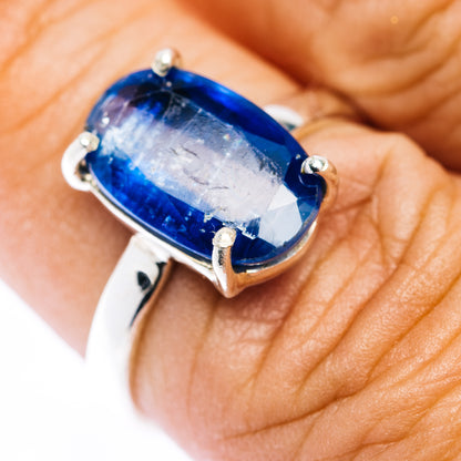Faceted Kyanite Ring Size 7.75 (.925 Sterling Silver)