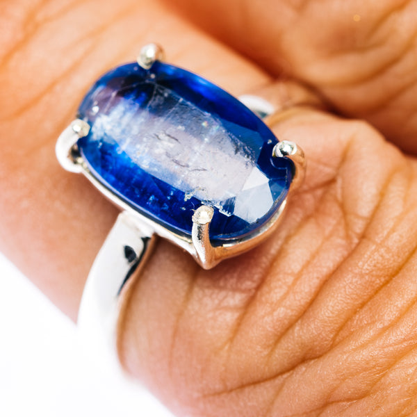 Faceted Kyanite Ring Size 7.75 (.925 Sterling Silver)