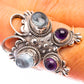 Large Aquamarine, Amethyst Ring Size 7.5 (925 Sterling Silver) R141474