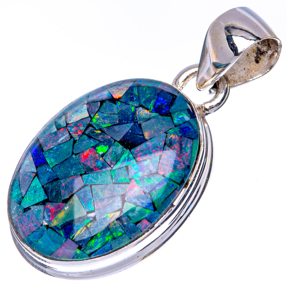 Rare Triplet Opal Pendant 1 1/4" (925 Sterling Silver) P41394