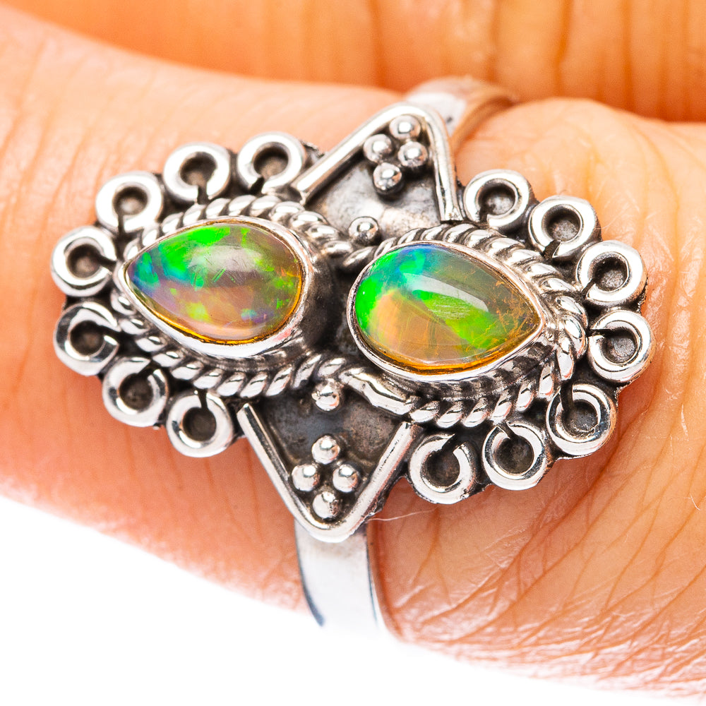 Rare Ethiopian Opal Ring Size 7.25 (925 Sterling Silver) R4073
