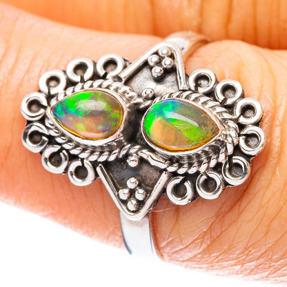 Rare Ethiopian Opal Ring Size 7.25 (925 Sterling Silver) R4073