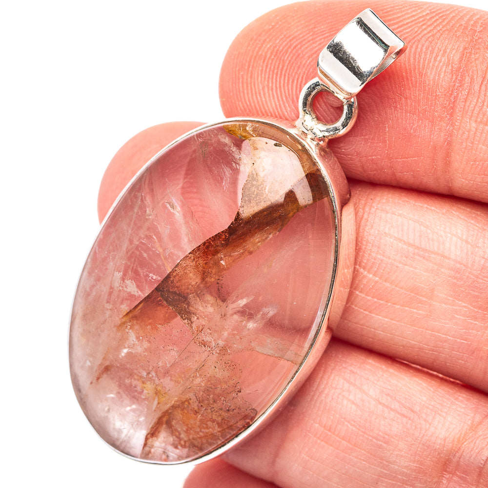 Hematite Quartz Pendant 1 3/4" (.925 Sterling Silver)