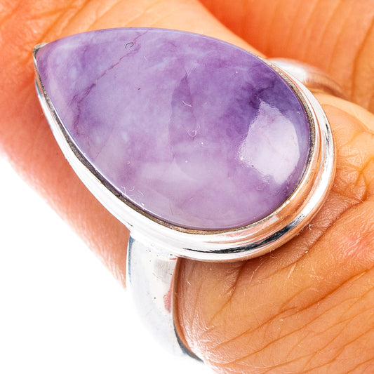 Sterling silver oval purple opal ring, polished bezel, size 6.5