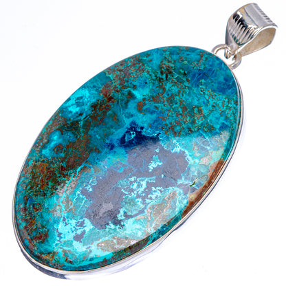 Premium Huge Shattuckite Pendant 2 3/8" (.925 Sterling Silver)