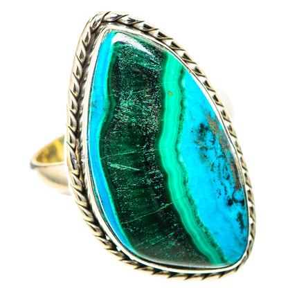 Large Malachite In Chrysocolla Ring Size 9 (925 Sterling Silver) RING138648
