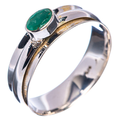 Premium Zambian Emerald Spinner Ring Size 10.25 (.925 Sterling Silver)