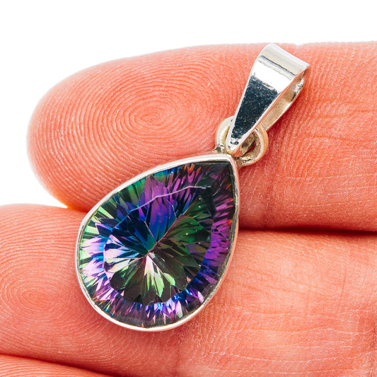 Premium Mystic Topaz Pendant 1 1/4" (.925 Sterling Silver)