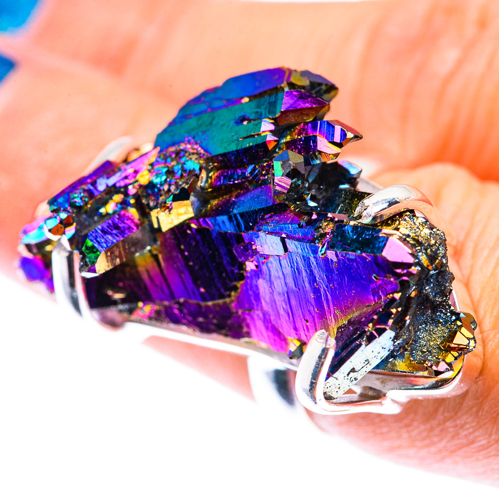 Large Titanium Sunshine Druzy Ring Size 6.75 (925 Sterling Silver) RING140237