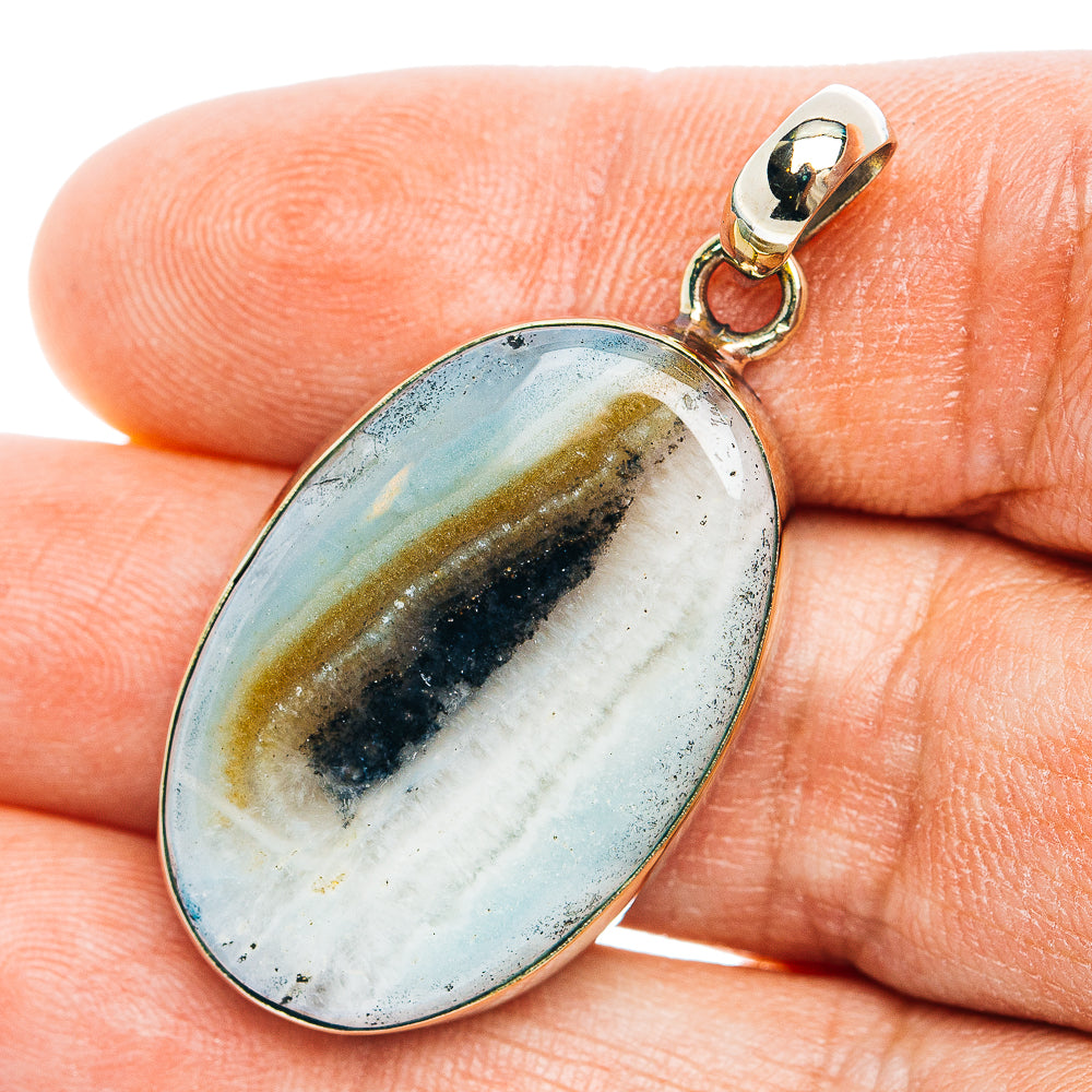 Peruvian Opal Pendant 1 5/8" (German Silver)