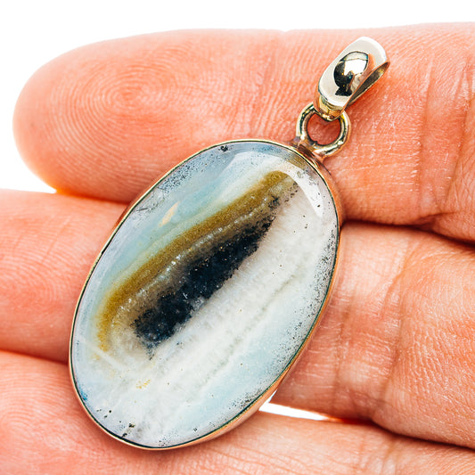 Peruvian Opal Pendant 1 5/8" (German Silver)
