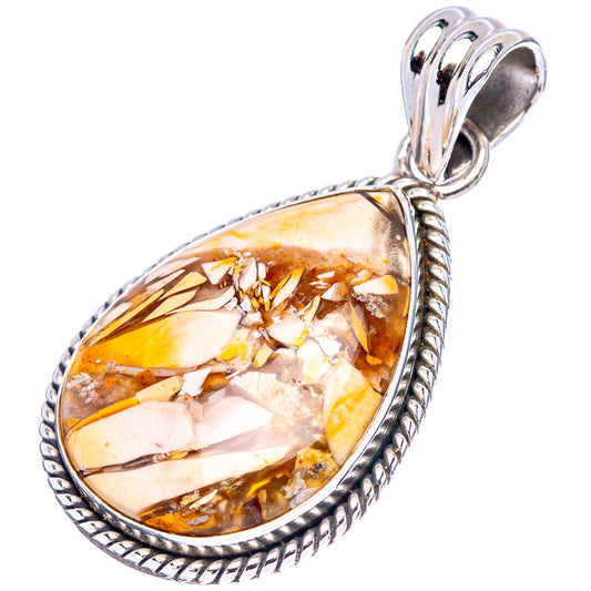 Teardrop mookaite gemstone pendant in .925 sterling silver bezel