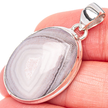 Botswana Agate Pendant 1 3/8" (925 Sterling Silver) P40881