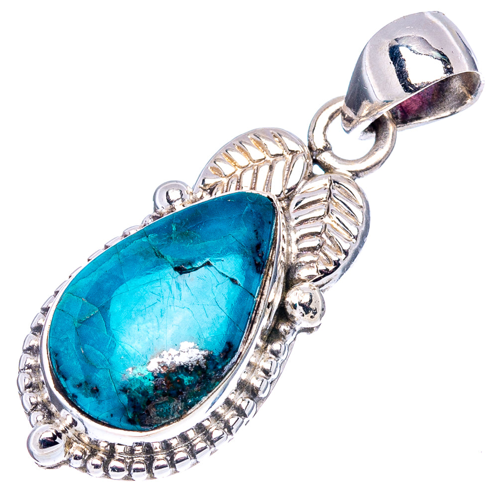 Chrysocolla Pendant 1 1/4" (.925 Sterling Silver)