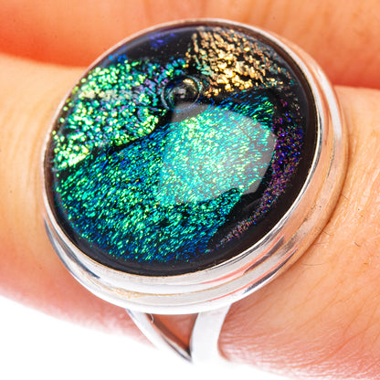 Dichroic Glass Ring Size 7.25 (925 Sterling Silver) R1668