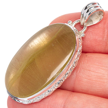 Lemon Calcite Pendant 1 3/4" (925 Sterling Silver) P40739