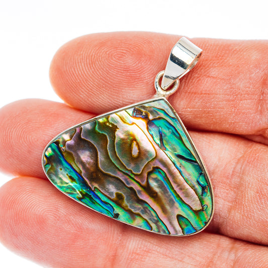 Premium Abalone Shell Pendant 1 3/8" (.925 Sterling Silver)