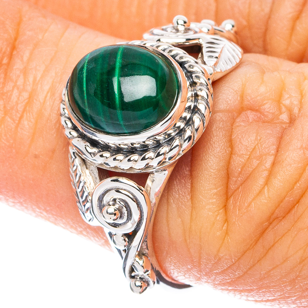 Premium Malachite Ring Size 7 (925 Sterling Silver) R8017
