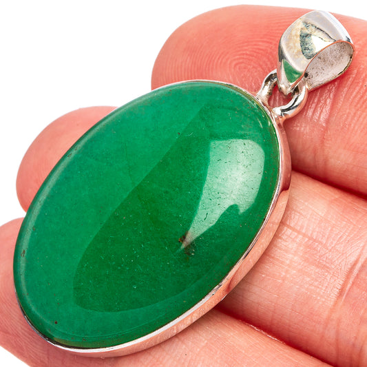 Green Aventurine Pendant 1 5/8" (925 Sterling Silver) P43319