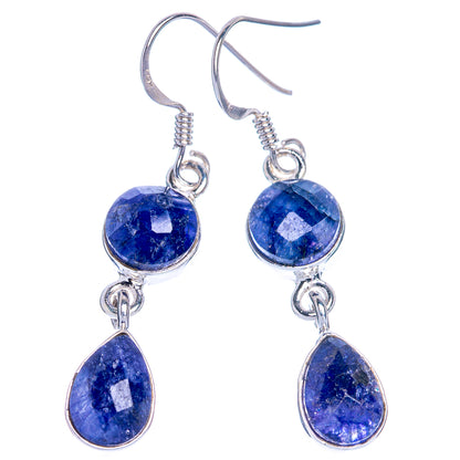 Sapphire Earrings 1 5/8" (925 Sterling Silver) E433506