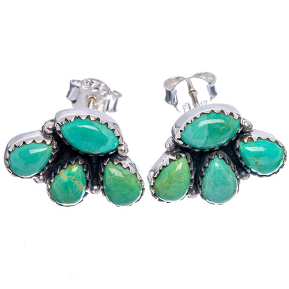 Native Style Mojave Turquoise Earrings 5/8" (.925 Sterling Silver)
