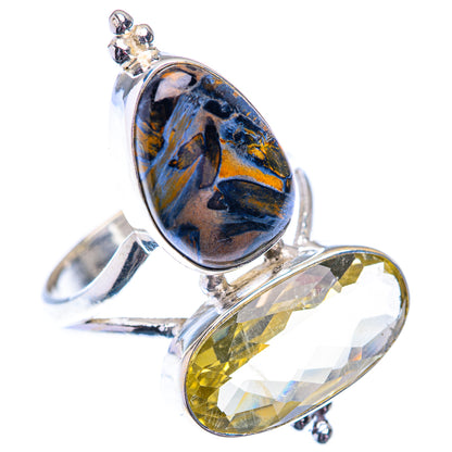 Large Pietersite, Citrine 925 Sterling Silver Ring Size 9 (925 Sterling Silver) RING140438