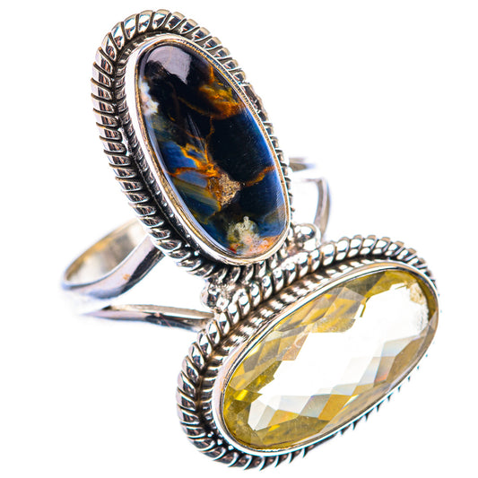 Large Pietersite, Citrine Ring Size 9 (925 Sterling Silver) RING140018