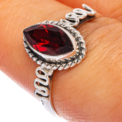 Garnet Dainty Ring Size 7.25 (925 Sterling Silver) R145444