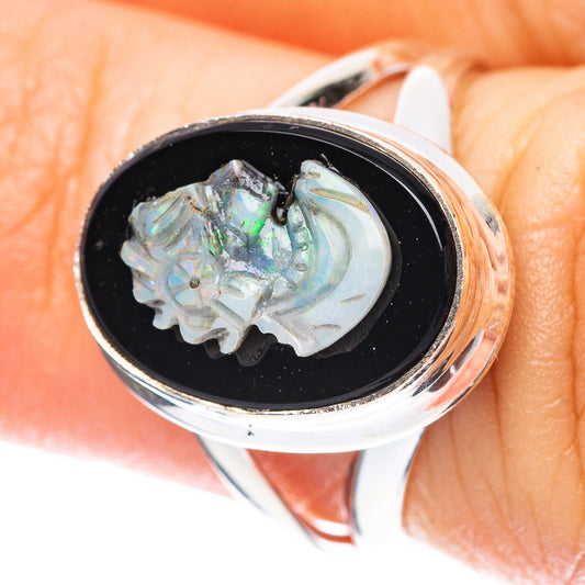 Lady Face Opal Cameo Ring Size 5 (925 Sterling Silver) R4028
