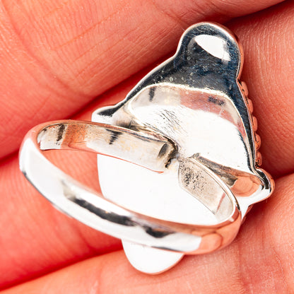 Southwestern Style Mosaic Opal Ring Size 8 Adjustable (.925 Sterling Silver)