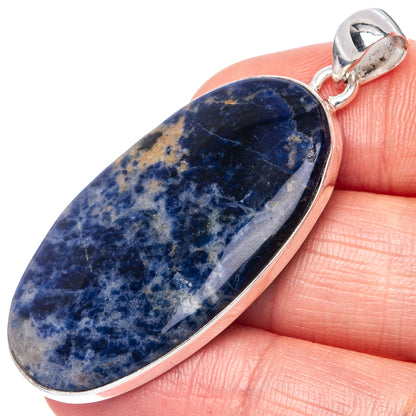 Sodalite Pendant 1 7/8" (925 Sterling Silver) P42191