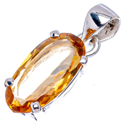 Faceted Citrine Dainty Pendant 1" (.925 Sterling Silver)