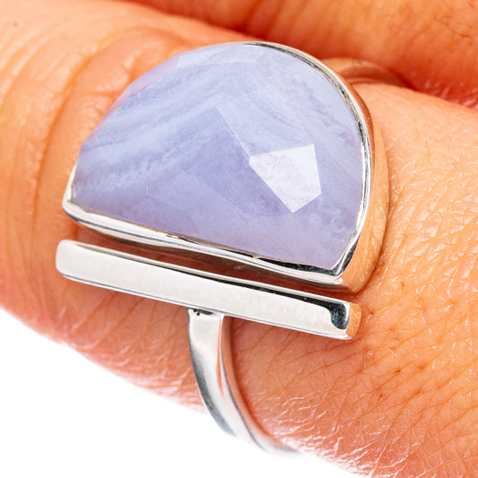 Premium Blue Lace Agate Ring Size 9 (925 Sterling Silver) R3597