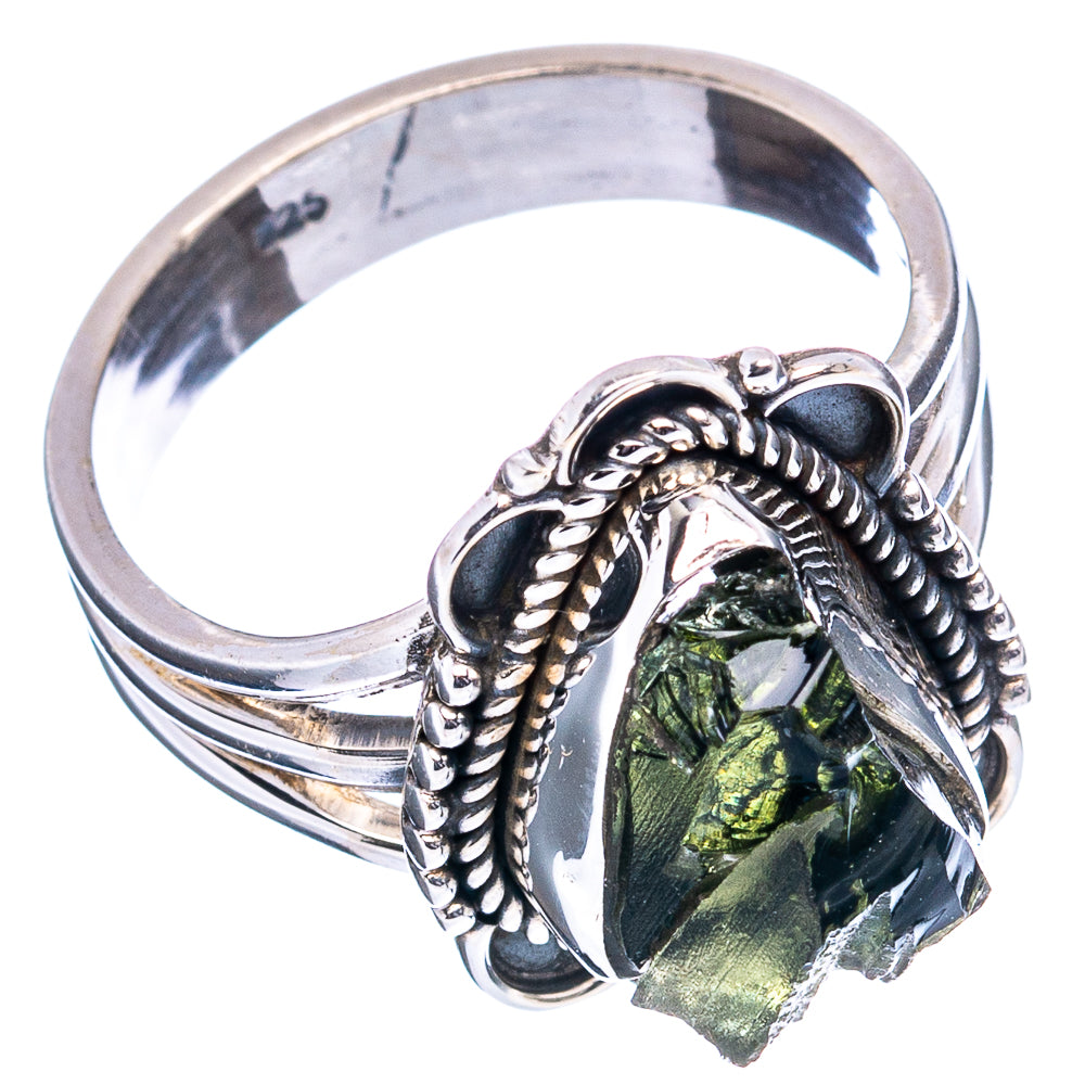 Rare Moldavite Ring Size 7.5 (.925 Sterling Silver)