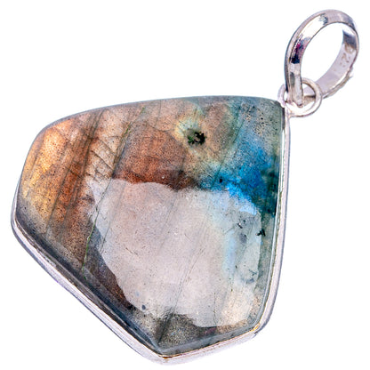 Labradorite Pendant 1 5/8" (Silver Plated)