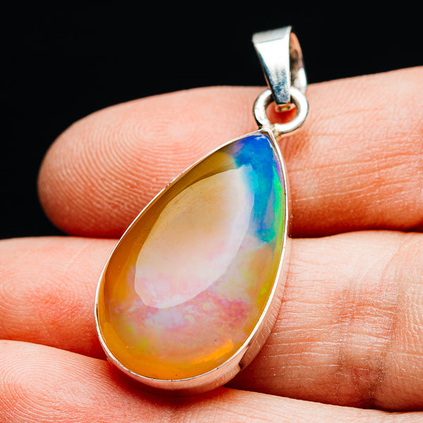 19.2ct Ethiopian Opal Pendant 1 1/2" (.925 Sterling Silver)