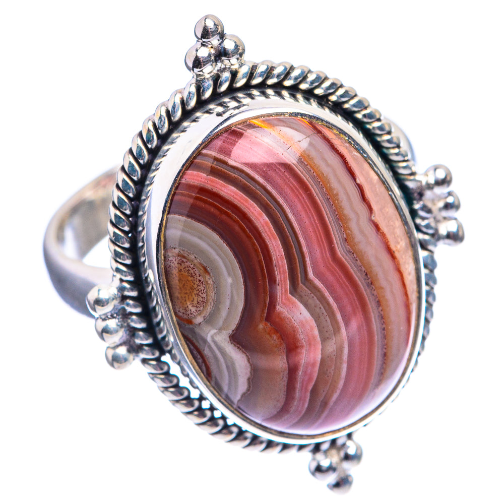 Crazy Lace Agate Ring Size 8 (925 Sterling Silver) R142078