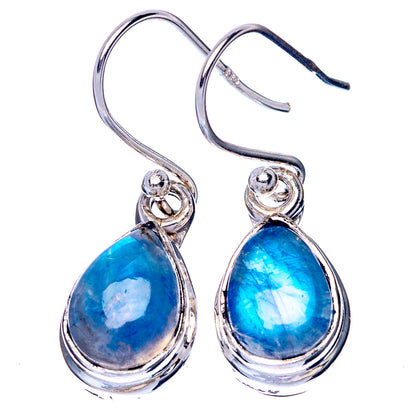 Rainbow Moonstone Earrings 1 1/8" (925 Sterling Silver) E1416
