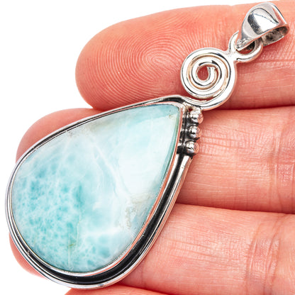 Larimar Pendant 2 1/8" (925 Sterling Silver) P41514